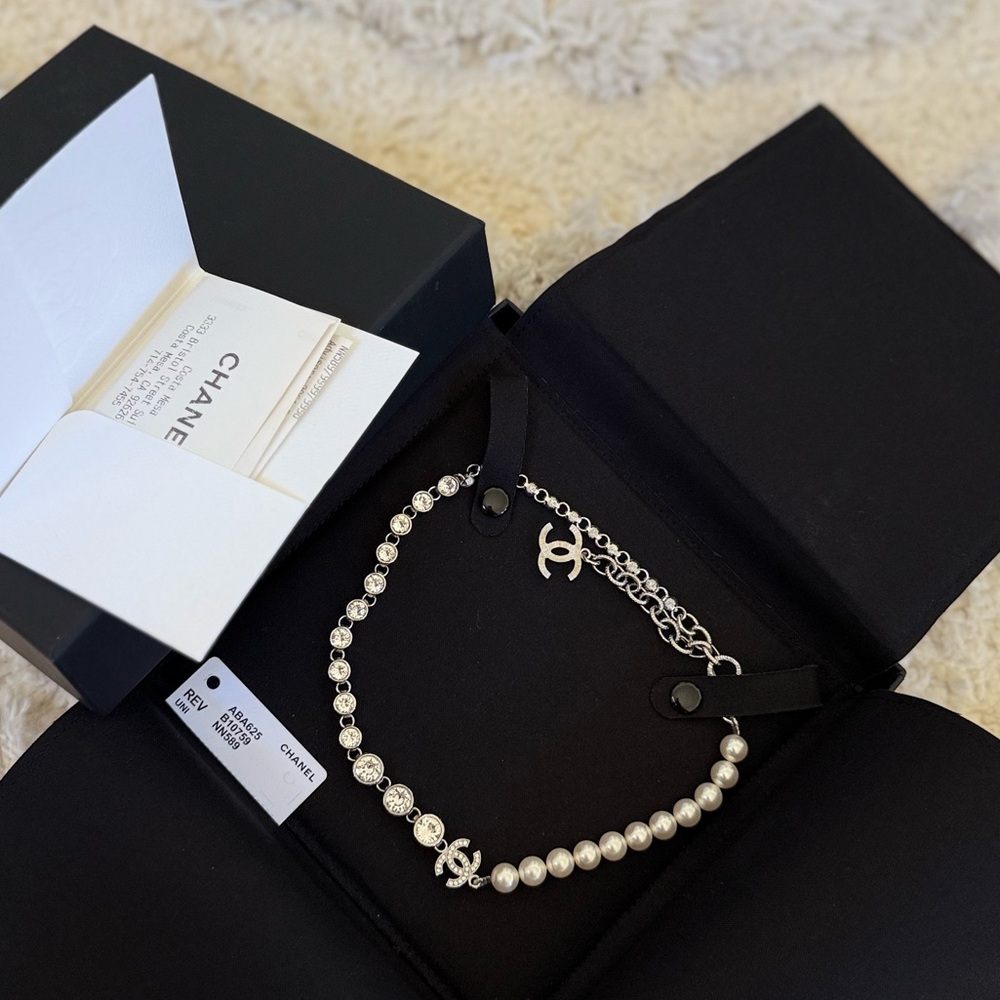 CHANEL Pearl and Crystal Necklace